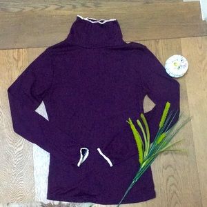 Purple turtleneck with lace